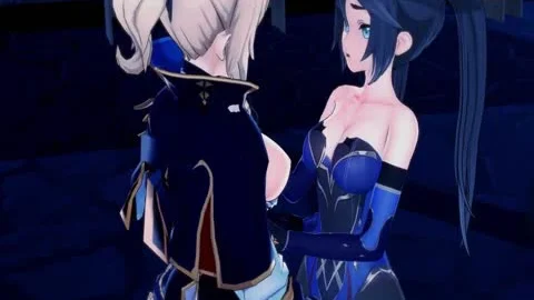 Futa Jean isst Pussy, bevor sie Mona im Doggystyle mit ihrem großen Wichsen schlägt – Genshin Impact Futanari Hentai.