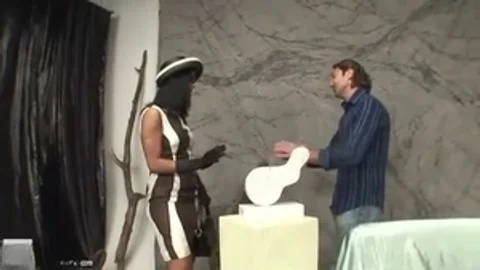 Lalin Mädchen Brünette Knallt einen Mann