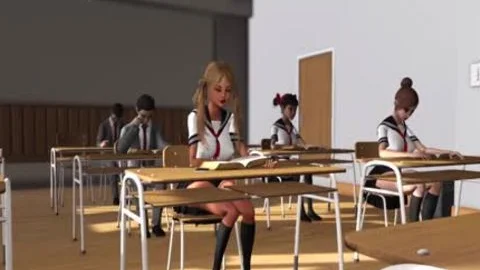 Chica de polla sucia en 3D juega con una adolescente tímida y sucio en el sótano