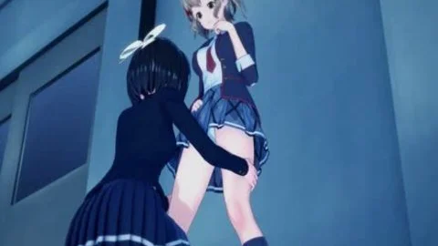 Futa Miku knallt Hibiki auf einem Tisch und kommt in ihre Muschi.  Futa Anime